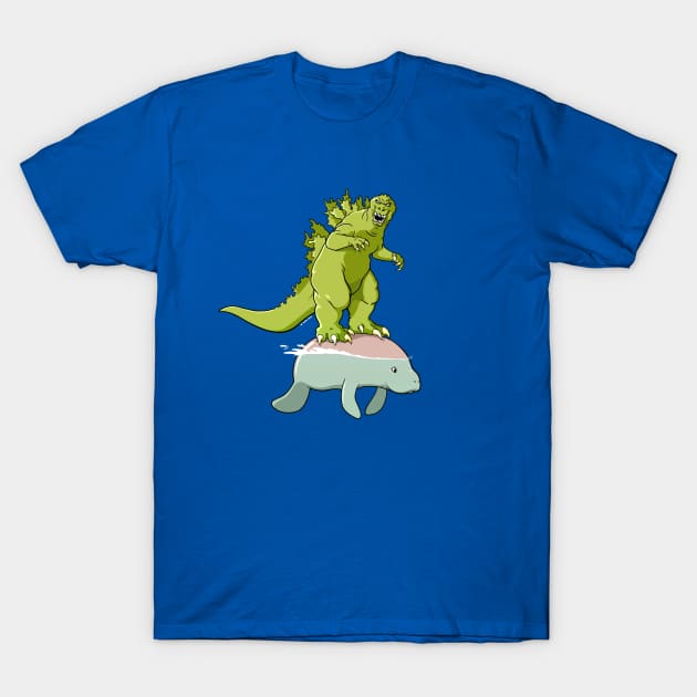 Godzilla on a Manatee T-Shirt by wloem